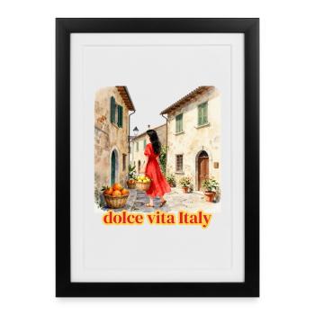 Italian summer atmosphere. - Framed poster (27 × 37 cm) - black - Front