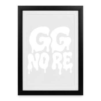 GG No Re Gaming Typographie de l’horreur - Affiche encadrée (27 × 37 cm) - noir - Devant