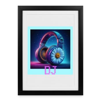 Disc-jockey - Affiche encadrée (27 × 37 cm) - noir - Devant