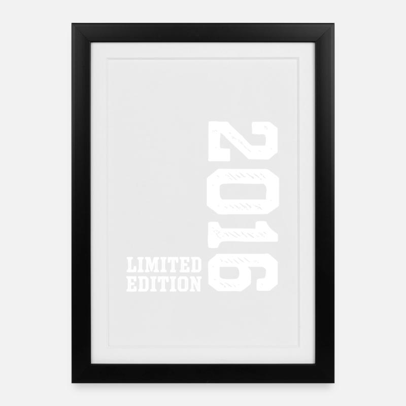 10e anniversaire 2016 Édition limitée garçons filles - Affiche encadrée (27 × 37 cm) - noir