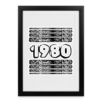 1980 - Affiche encadrée (27 × 37 cm) - noir - Devant