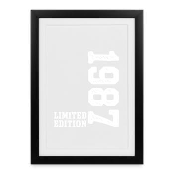 39e anniversaire 1987 Édition limitée Homme Femme - Affiche encadrée (27 × 37 cm) - noir - Devant