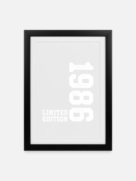40. Geburtstag 1986 Limited Edition Mann Frau - Gerahmtes Poster (27 × 37 cm) - Schwarz