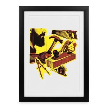 Artisan Charpentier Charpentier Menuisier Vintage - Affiche encadrée (27 × 37 cm) - noir - Devant