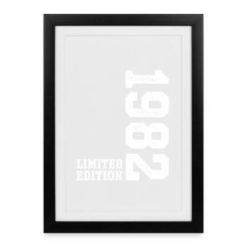 44e anniversaire 1982 Édition limitée Homme Femme - Affiche encadrée (27 × 37 cm) - noir - Devant