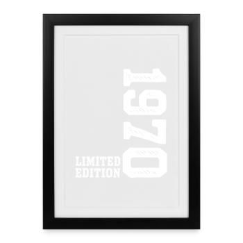56e anniversaire 1970 Édition limitée Homme Femme - Affiche encadrée (27 × 37 cm) - noir - Devant