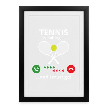 tennis  - Affiche encadrée (27 × 37 cm) - noir - Devant