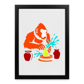 Gorilla Pottery Splash Studio - Framed poster (27 × 37 cm) - black - Front