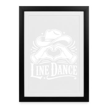 Amour de la danse en ligne - Affiche encadrée (27 × 37 cm) - noir - Devant