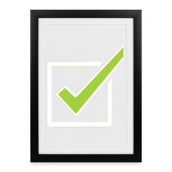 Checklist Tick Box Outline - Framed poster (27 × 37 cm) - black - Front