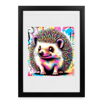 hedgehog - Framed poster (27 × 37 cm) - black - Front