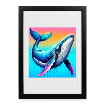 baleine - Affiche encadrée (27 × 37 cm) - noir - Devant