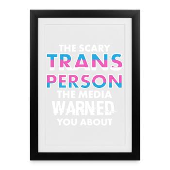 Des médias trans effrayants vous avertissaient de design - Affiche encadrée (27 × 37 cm) - noir - Devant