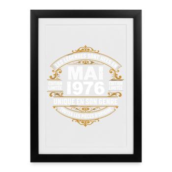 May 1976  - Affiche encadrée (27 × 37 cm) - noir - Devant