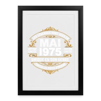 May 1975  - Affiche encadrée (27 × 37 cm) - noir - Devant