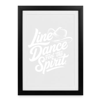 Line Dance Spirit - Affiche encadrée (27 × 37 cm) - noir - Devant