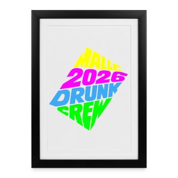 Malle 2026 Équipe Ivre - Affiche encadrée (27 × 37 cm) - noir - Devant