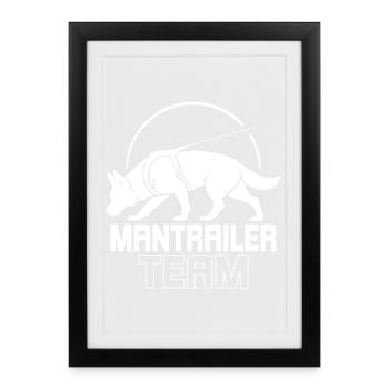 German Shepherd Mantrailer Team Dog Sport - Framed poster (27 × 37 cm) - black - Front