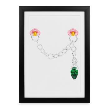 Silver connector - Framed poster (27 × 37 cm) - black - Front