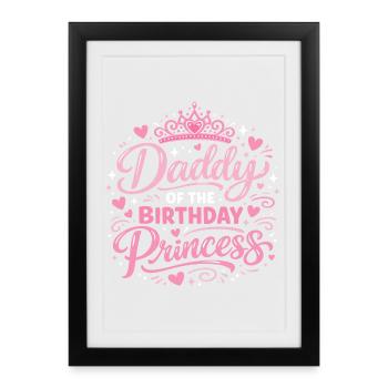 Papa de l’anniversaire Princesse Vater Geburtstag De - Affiche encadrée (27 × 37 cm) - noir - Devant