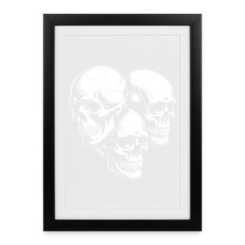 Triple Skull Silhouette - Framed poster (27 × 37 cm) - black - Front