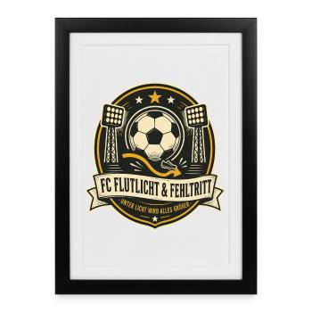 FC Flutlicht & Fehltritt - Gerahmtes Poster (27 × 37 cm) - Schwarz - Vorne