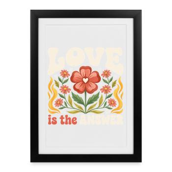 LGBTQ Pride Month - Love is The Answer - Framed poster (27 × 37 cm) - black - Front