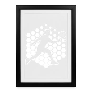 Les fans de club de padel et les raquettes de padel vont de pair - Affiche encadrée (27 × 37 cm) - noir - Devant