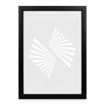 Spiral Sunburst Geometry - Framed poster (27 × 37 cm) - black - Front