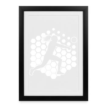 The ball players and fistball fit together - Framed poster (27 × 37 cm) - black - Front