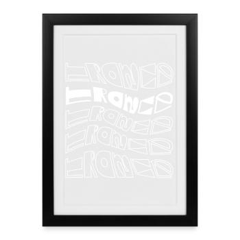 Trance Typographic Pattern design - Framed poster (27 × 37 cm) - black - Front