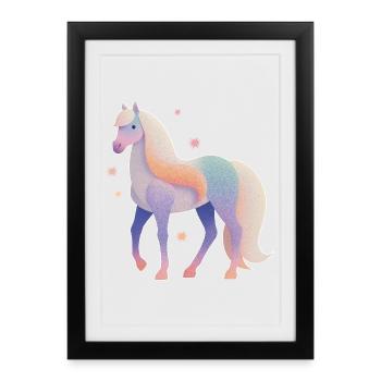 Cheval avec des étoiles - Affiche encadrée (27 × 37 cm) - noir - Devant
