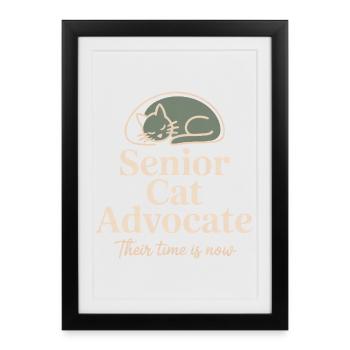 Tee de l’avocat senior des chats - Affiche encadrée (27 × 37 cm) - noir - Devant