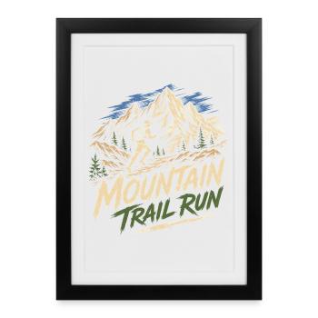 Mountain Trail Run - Framed poster (27 × 37 cm) - black - Front