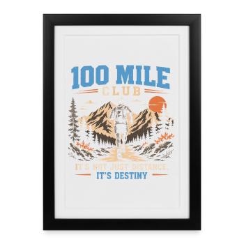 Trail Running - Club du 100 miles - Affiche encadrée (27 × 37 cm) - noir - Devant