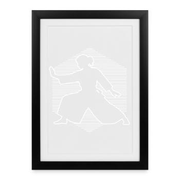 The Aikido students and Aikido fit together - Framed poster (27 × 37 cm) - black - Front