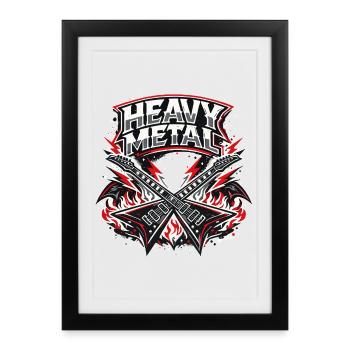 Guitare Heavy Metal Crossfire - Affiche encadrée (27 × 37 cm) - noir - Devant