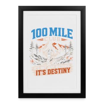 Trail Running - Club du 100 miles - Affiche encadrée (27 × 37 cm) - noir - Devant