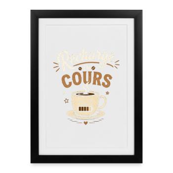 Recharge en cours – Humour Café - Affiche encadrée (27 × 37 cm) - noir - Devant