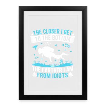 funny scuba diving diver - Framed poster (27 × 37 cm) - black - Front