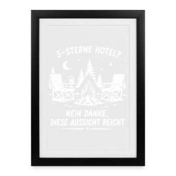 5-Sterne Hotel? Nein Danke Aussicht - Gerahmtes Poster (27 × 37 cm) - Schwarz - Vorne