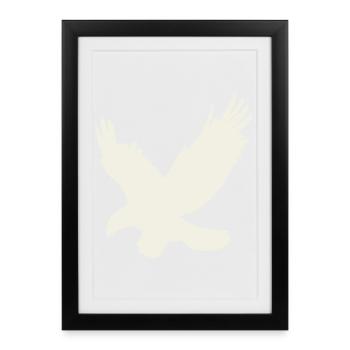 Adler Silhouette im Flug - Gerahmtes Poster (27 × 37 cm) - Schwarz - Vorne