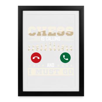Chess Chess Player Chessboard - Framed poster (27 × 37 cm) - black - Front