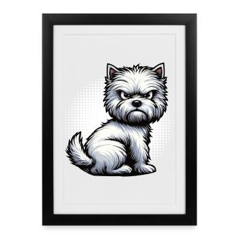 Propriétaire de Westie Westie Terrier des Highlands - Affiche encadrée (27 × 37 cm) - noir - Devant