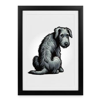 Lévrier irlandais Lévrier Propriétaire de chien de lévrier Fan de chien de loup - Affiche encadrée (27 × 37 cm) - noir - Devant