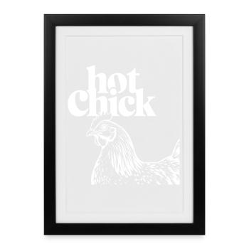 Hot Chick Retro Print - Framed poster (27 × 37 cm) - black - Front