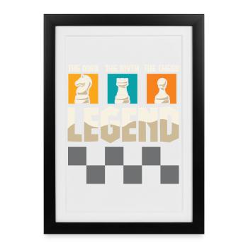 Chess Chess Player Chessboard - Framed poster (27 × 37 cm) - black - Front