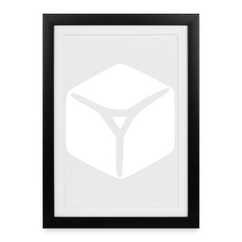 Glaçons blancs cadeau - Affiche encadrée (27 × 37 cm) - noir - Devant