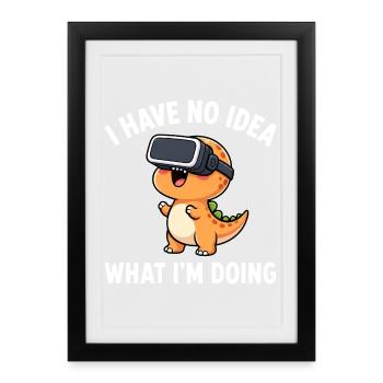 Diction du joueur de dinosaure VR du T-Rex - Affiche encadrée (27 × 37 cm) - noir - Devant
