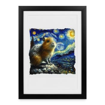 Aguti Starry Night - Framed poster (27 × 37 cm) - black - Front